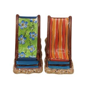 Beach Chairs Shakers Clay Art Salt and Pepper Shakers Ceramic China